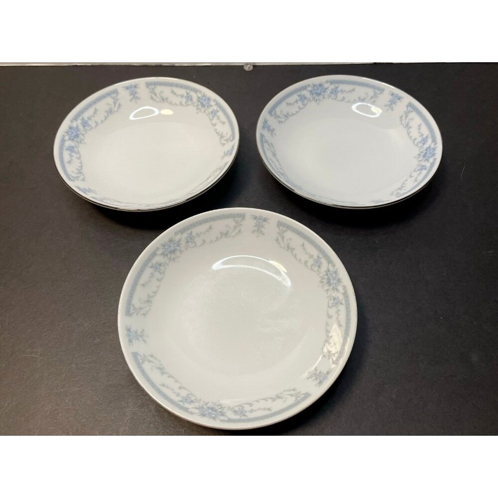 Blue Whisper Sheffield dessert bowl 5 1/2" set 3 made Japan Porcelain China 1985